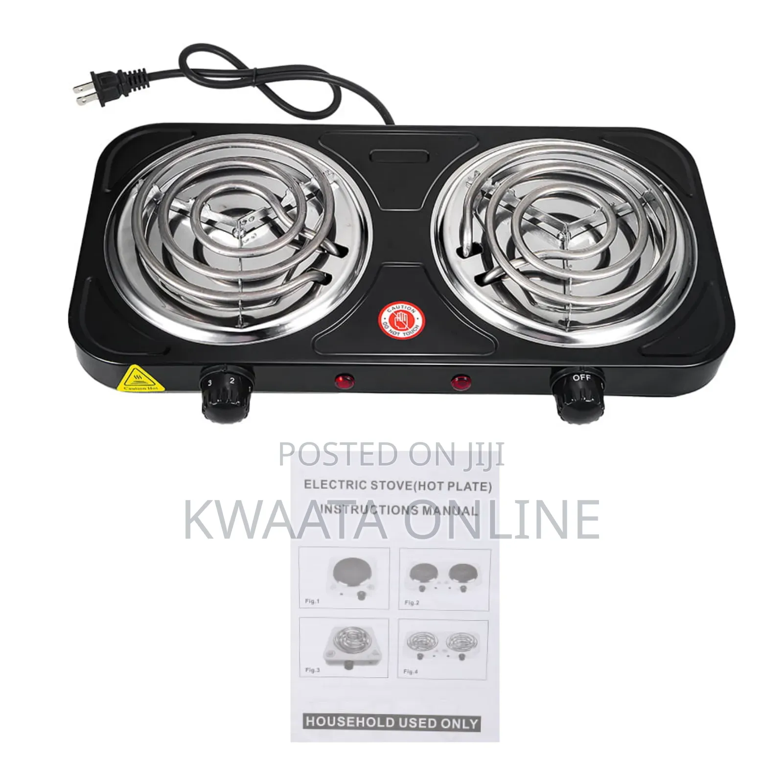 Raf 2000w Hot Plate Electric Double Coil Burner Cooktop