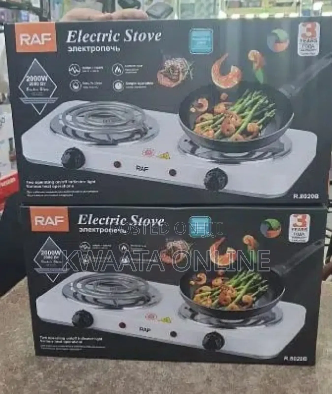 Raf 2000w Hot Plate Electric Double Coil Burner Cooktop