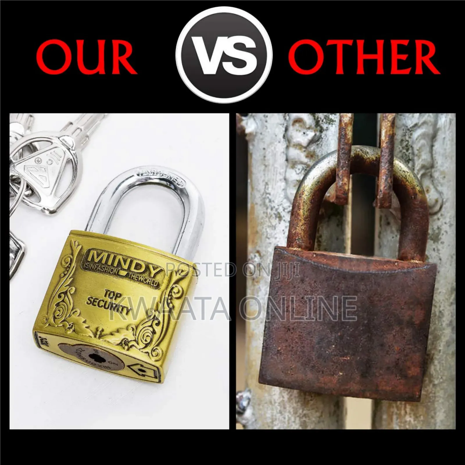 Mindy Anti-Theft Hard Steel Keyed Padlocks- A4-50