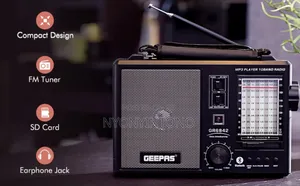 Photo - Geepas 10band Rechargeable Fm Radio With Bluetooth, Usb, Aux