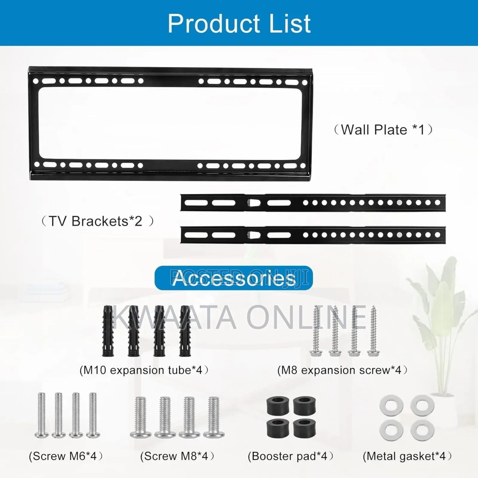 Tv Wall Mount Bracket, 26-63 Inch, Heavy Duty, 50 Kg Load