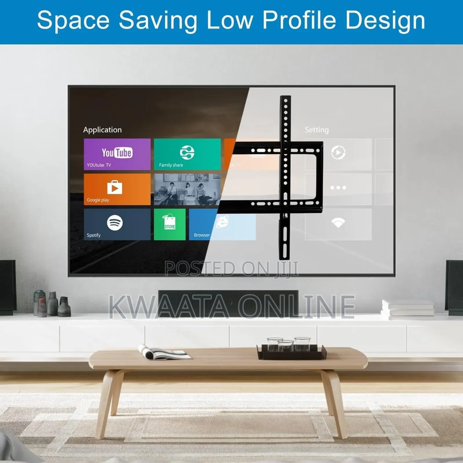 Tv Wall Mount Bracket, 26-63 Inch, Heavy Duty, 50 Kg Load