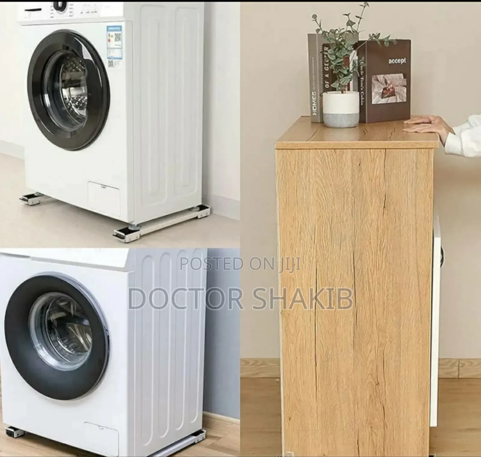 New Two Very Strong Adjustable Mobile Washing Machine Stand