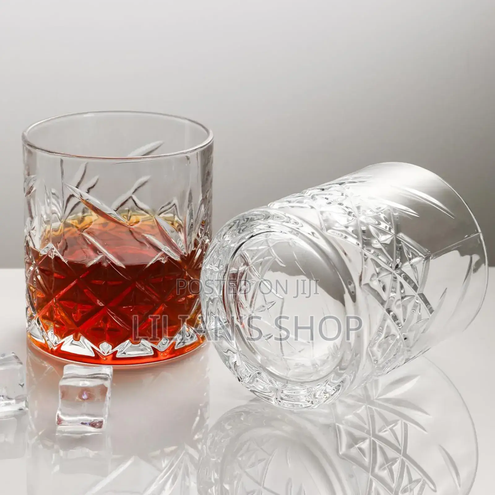 12pcs Clear Crystal Whisky Glass Tumblers