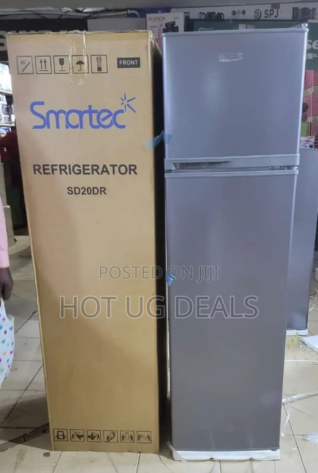 Smartec 200 Liters Double Door Refrigerator - Grey