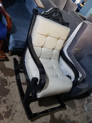 Photo - Rocking Chair in Black and Cream Fabric / Daddys Chairs