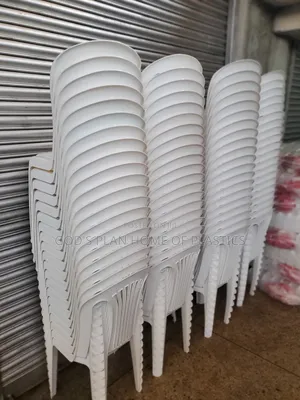 Plain White Armless Plastic Chairs