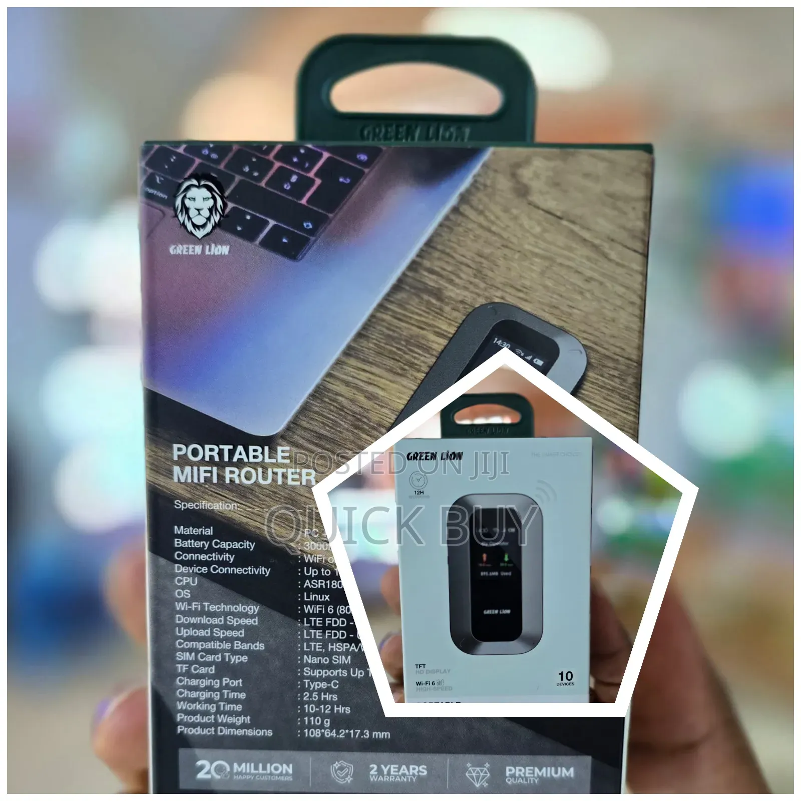 New Green Lion Portable Mifi Wifi 6 Router