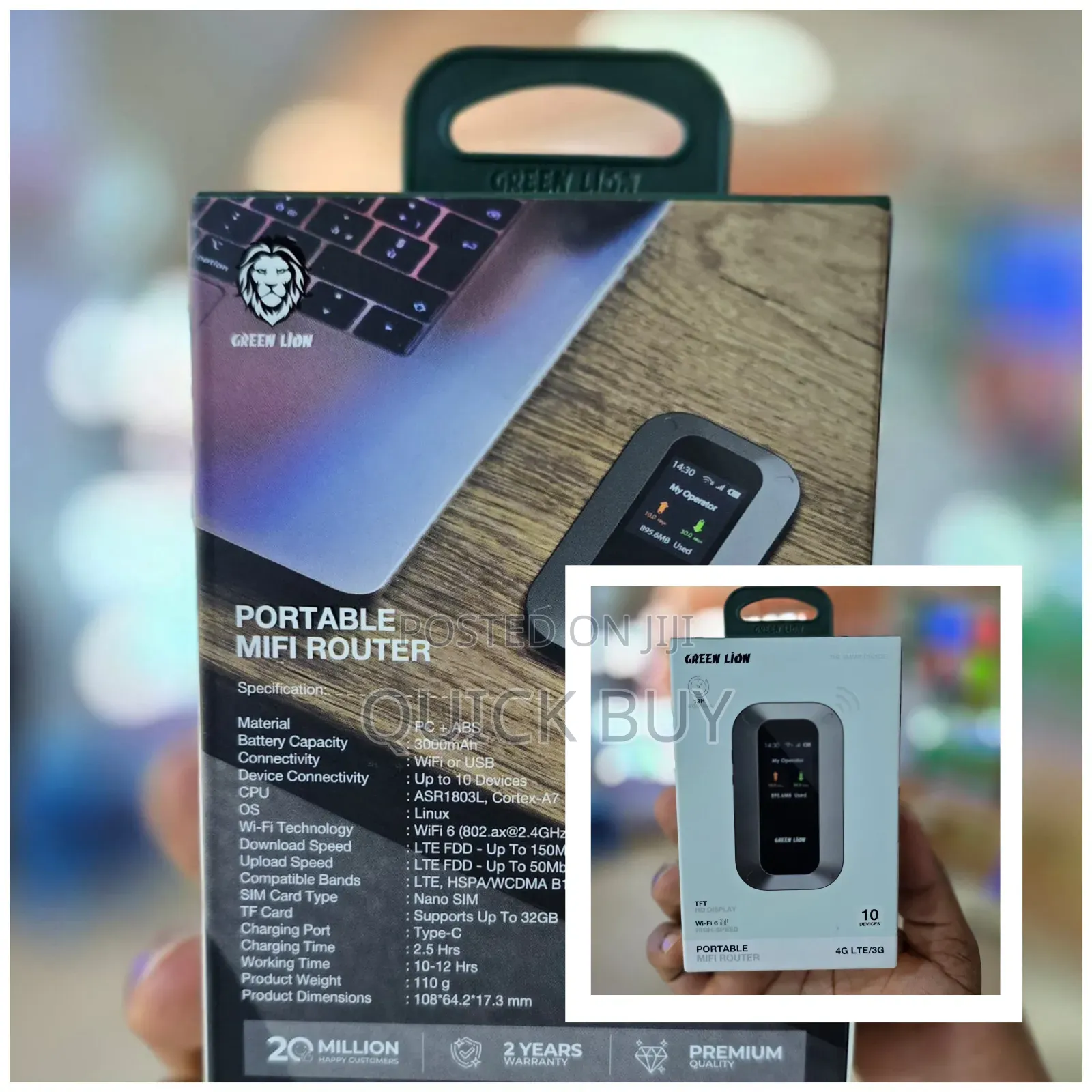 New Green Lion Portable Mifi Wifi 6 Router
