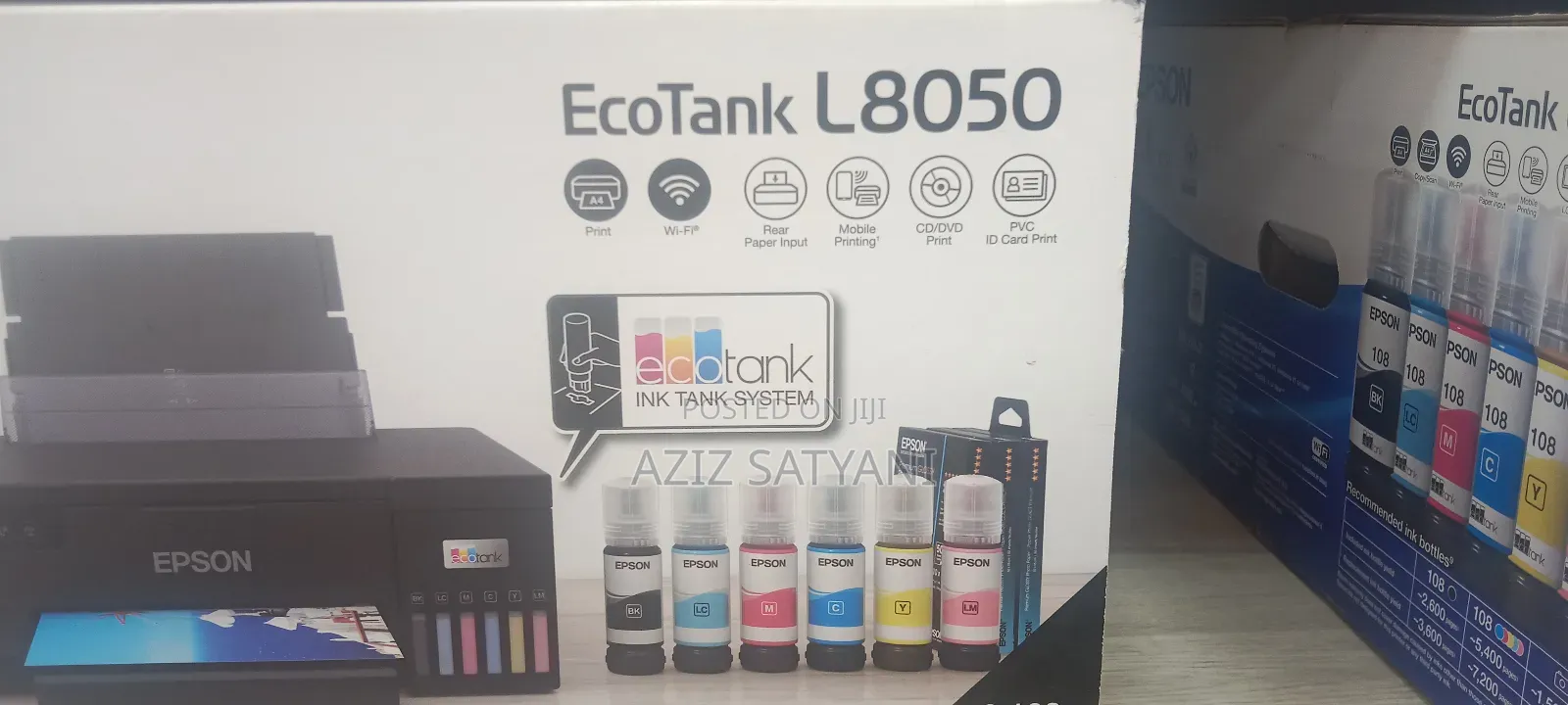 Epson Ecotank L8050 Photo Print, Plastic Id Print, Wifi