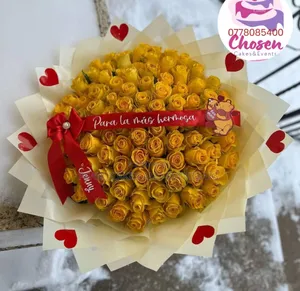 Photo - Yellow Roses With Heart Shaped Flowers Surprises Gifts 9km4