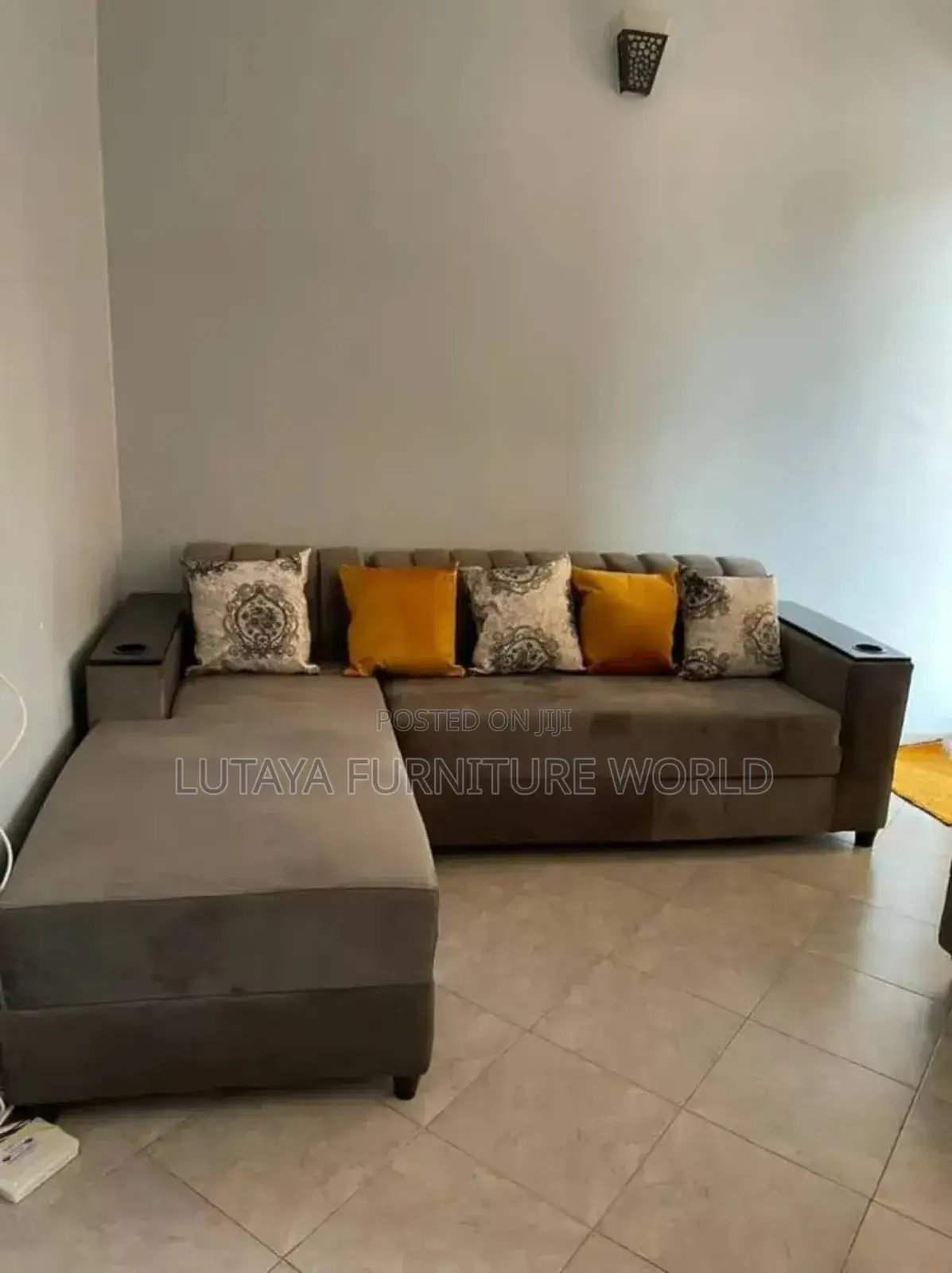 L Shaped Sofas in Brown Is for Sale in Good Materials