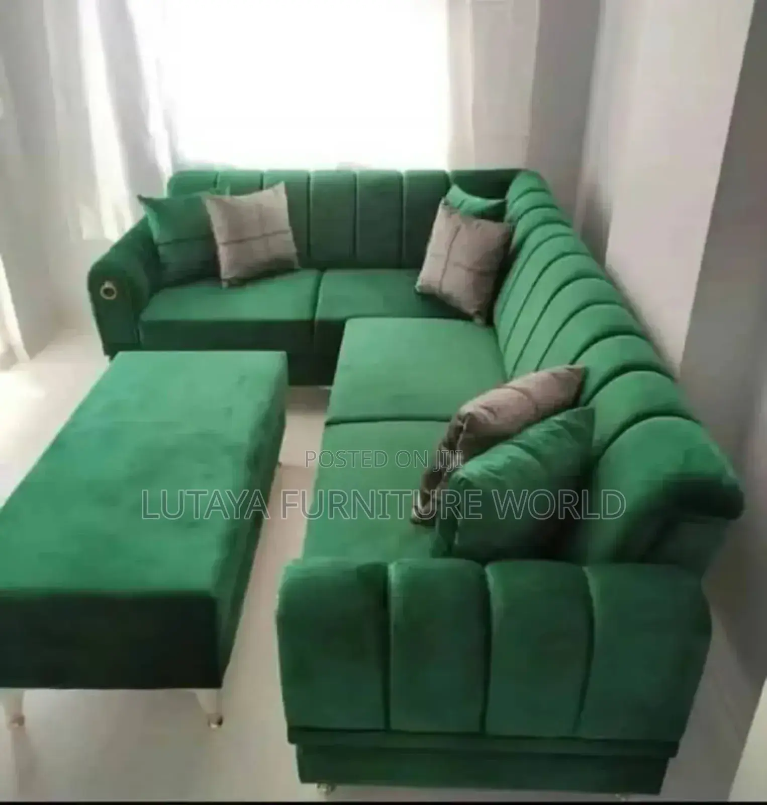 L Shaped Sofas for Sale in Green Color and in Good Materials