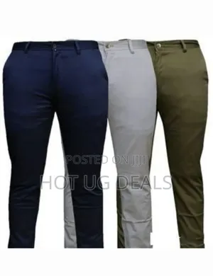 Photo - 3 Mens Soft Khaki Non Fading Trousers - Multicolor
