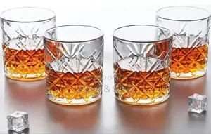 12pcs Clear Crystal Whisky Glass Tumblers
