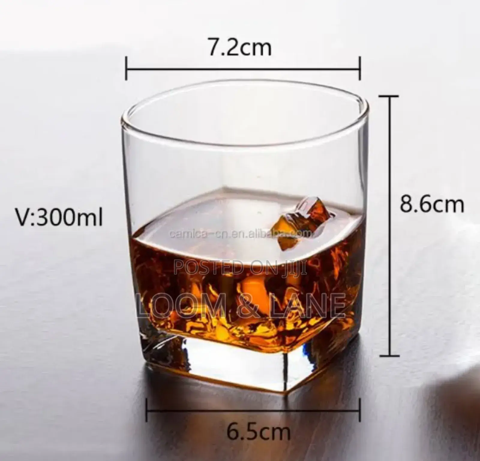 12pcs Square Shaped Whisky Glasses