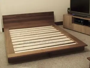 Japanese Low Flat Beds Mahogany Wood