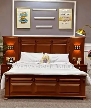 6x6 Mahogany Plain Wooden Beds