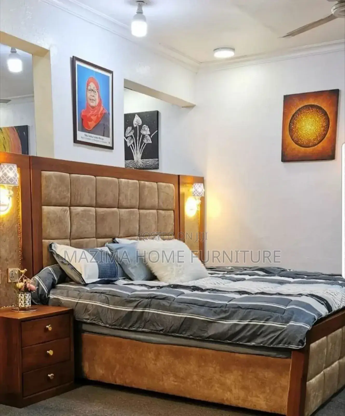 6x6luxury Beds Mixed Textile Hardwood