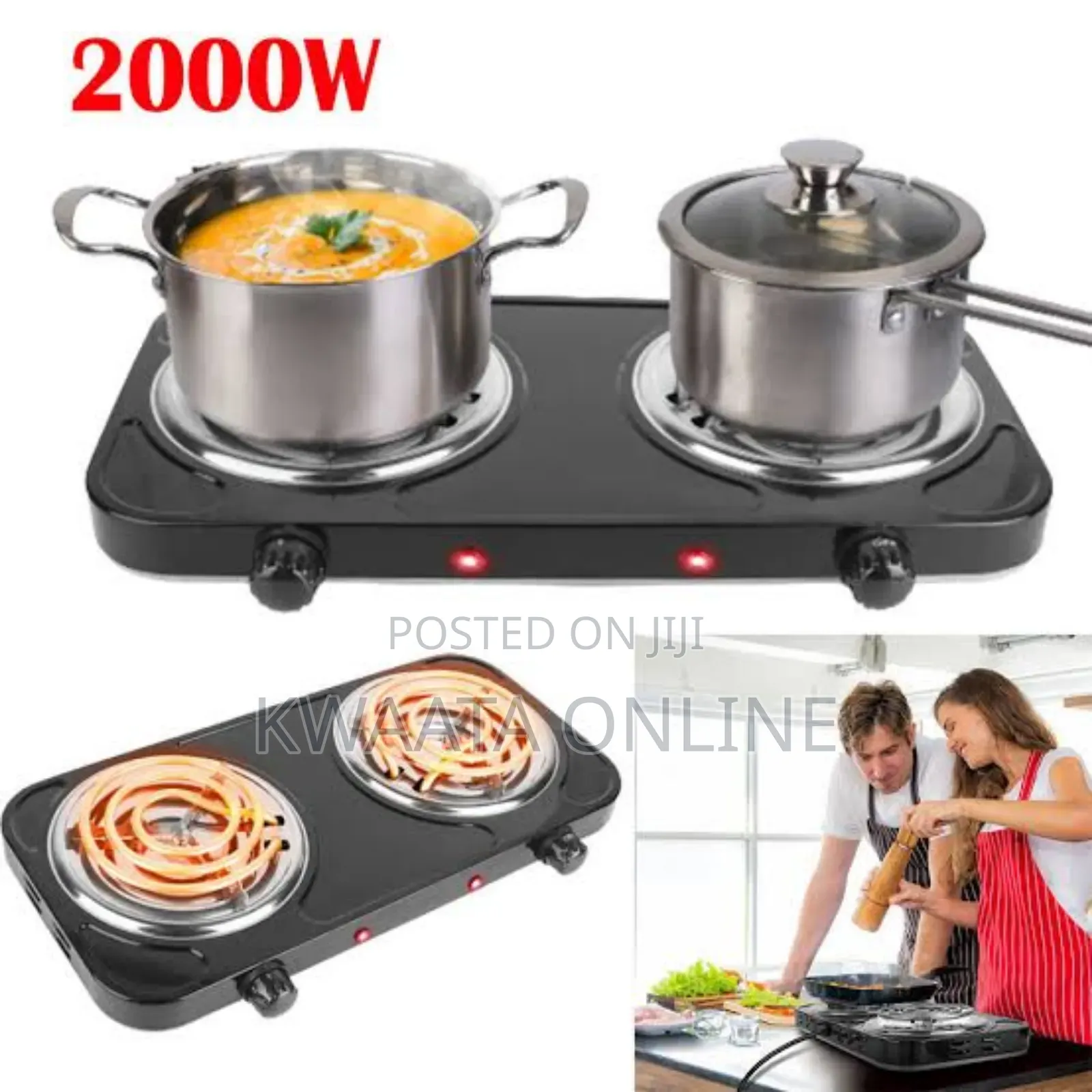 E3-Bester 2000w Double Burner, Electric Hot Plate Cooker