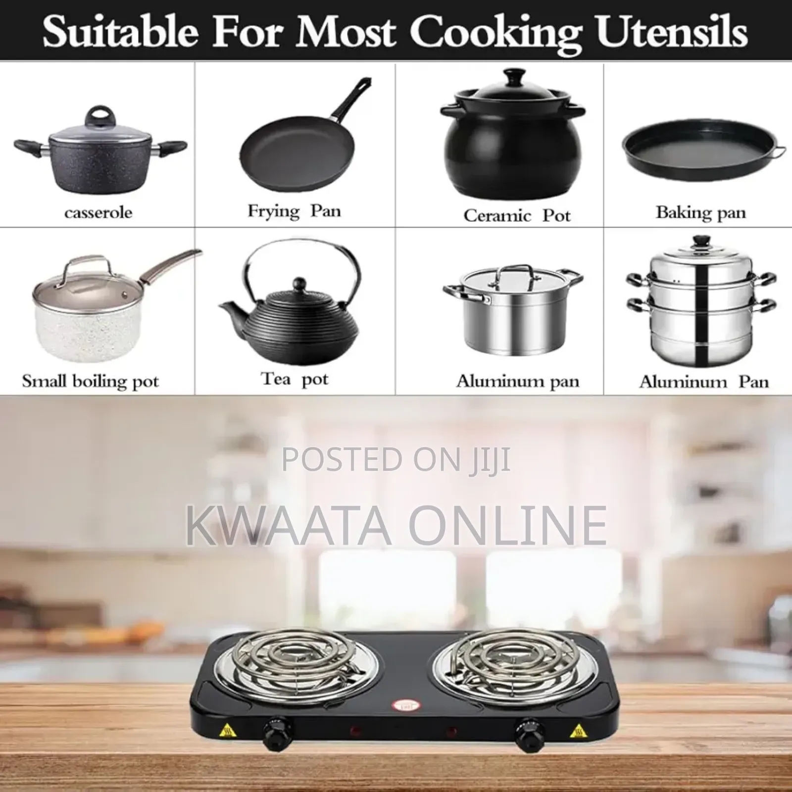 E3-Bester 2000w Double Burner, Electric Hot Plate Cooker