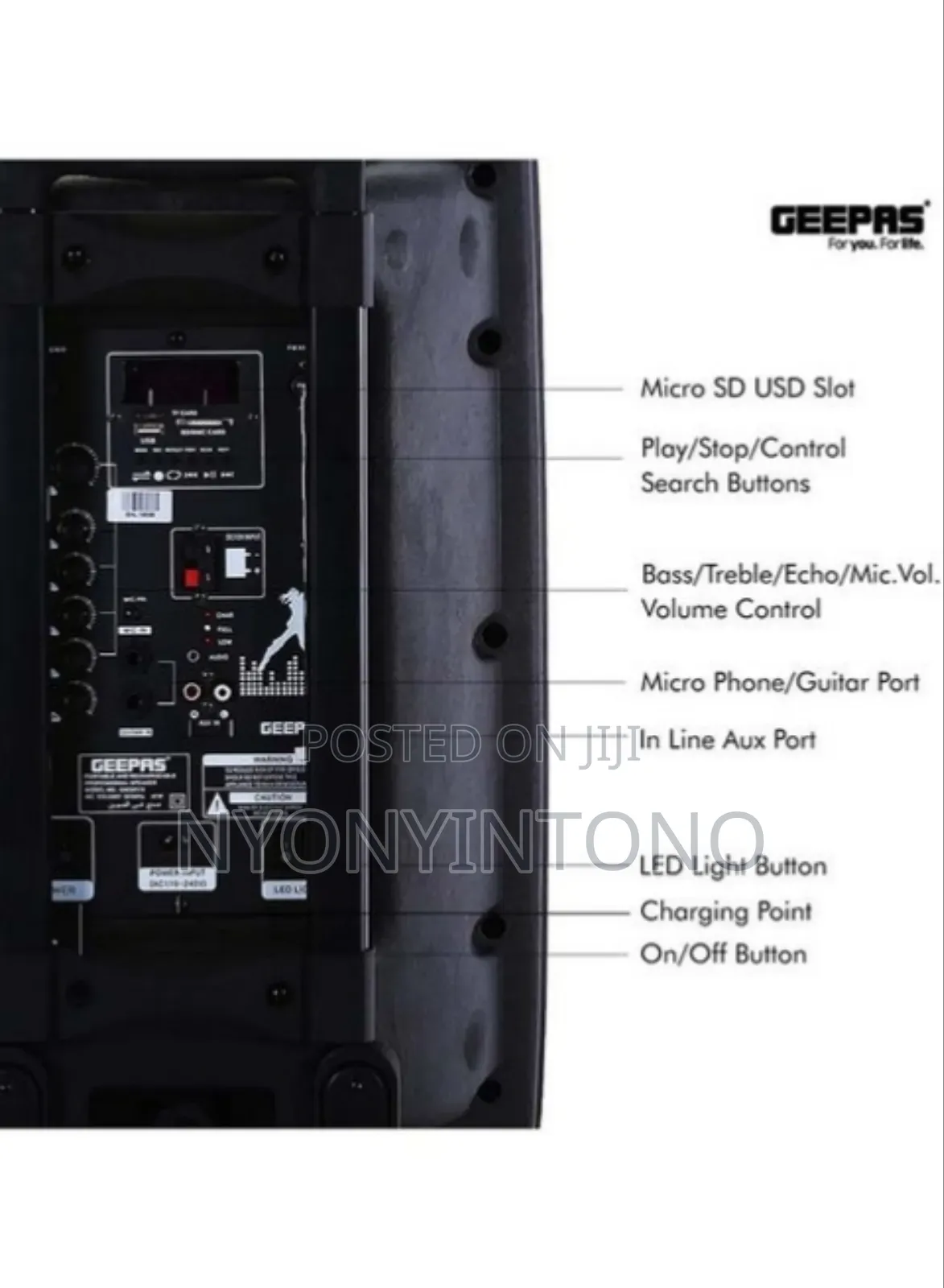 Geepas Profesional Kareoke Speaker GMS-11153 With Microphone