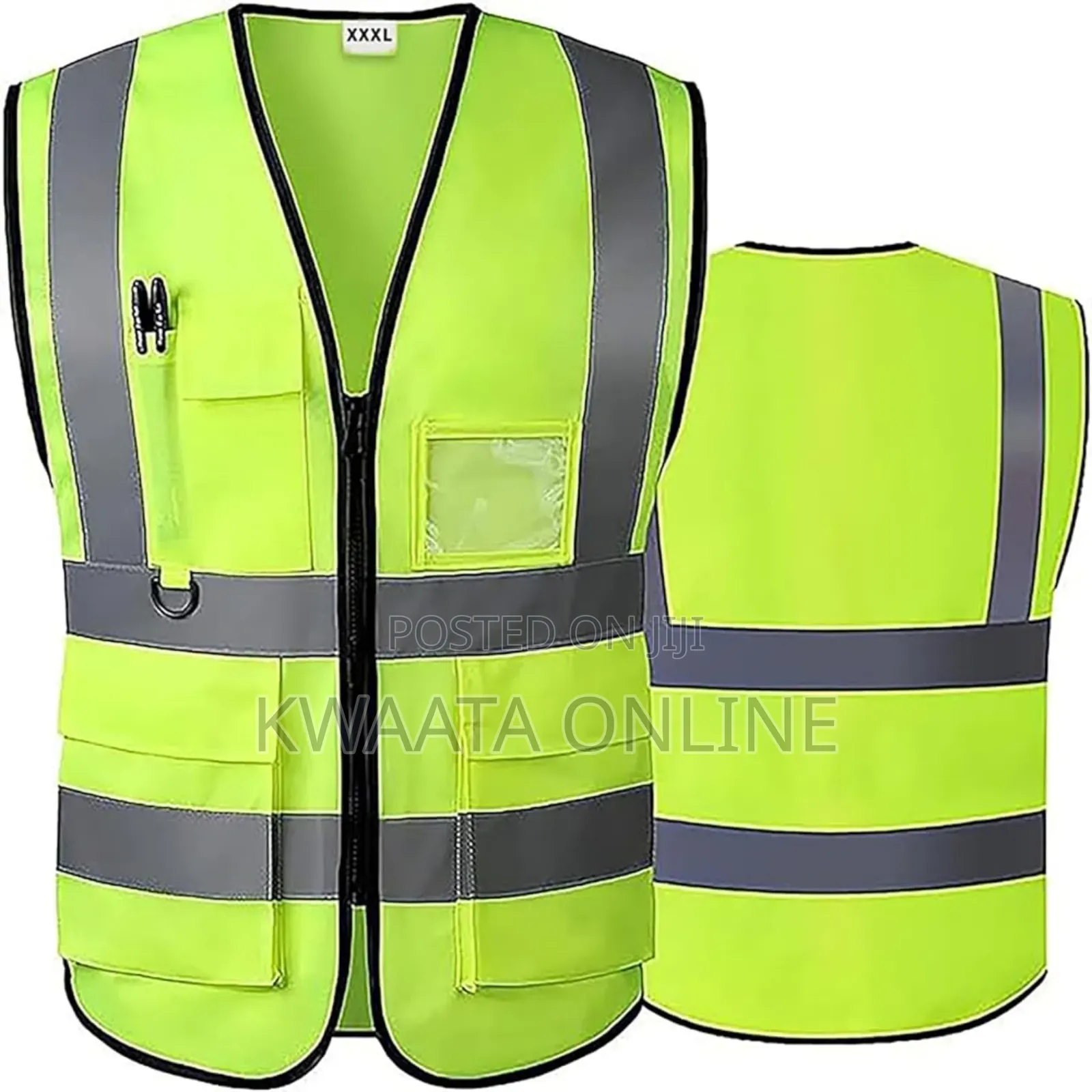 Multi-pockets Reflective Safety Vest With A Ziper-all Color
