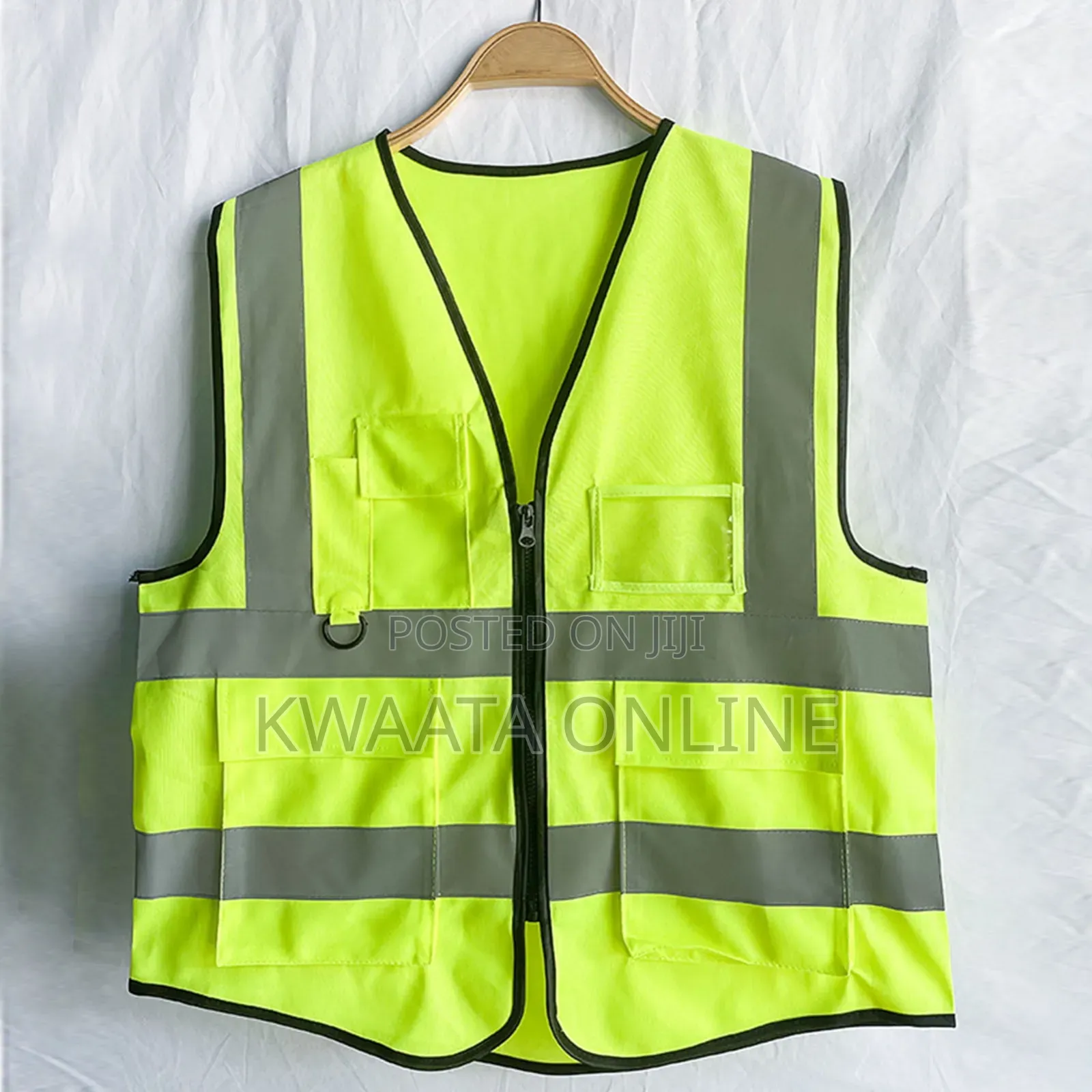 Multi-pockets Reflective Safety Vest With A Ziper-all Color
