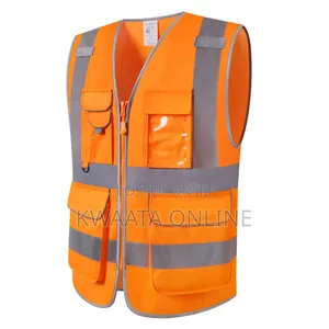 Multi-pockets Reflective Safety Vest With A Ziper-all Color