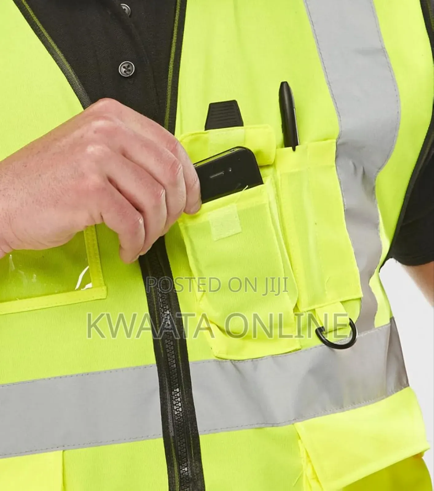 Multi-pockets Reflective Safety Vest With A Ziper-all Color