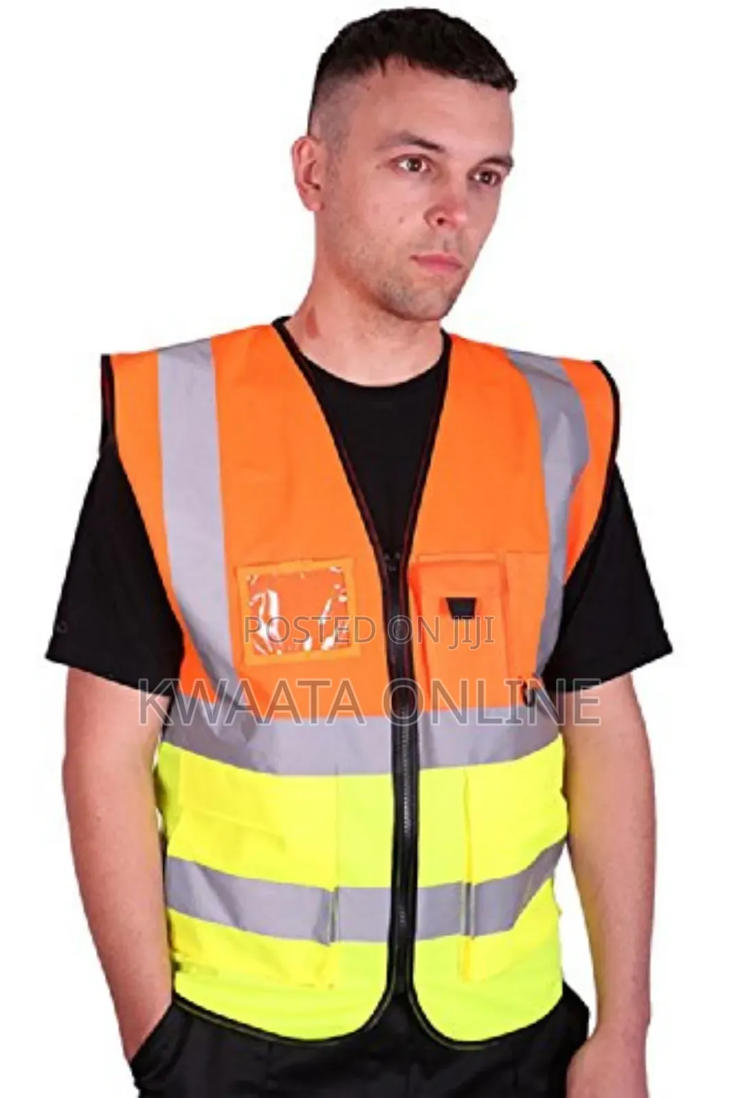 Multi-pockets Reflective Safety Vest With A Ziper-all Color