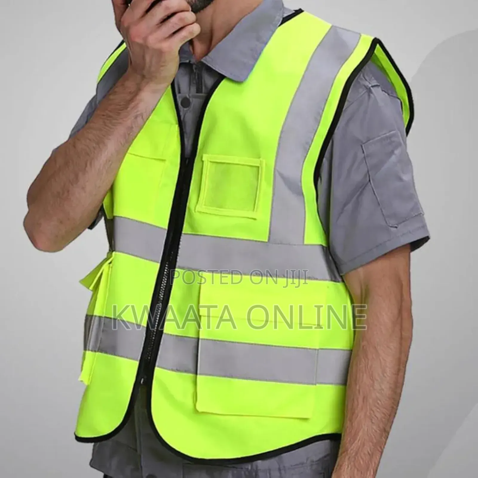 Multi-pockets Reflective Safety Vest With A Ziper-all Color
