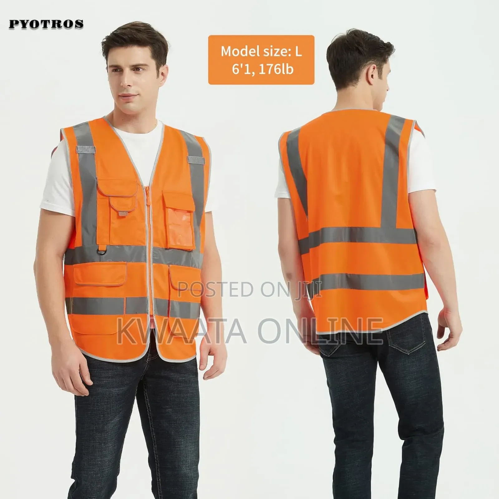 Multi-pockets Reflective Safety Vest With A Ziper-all Color