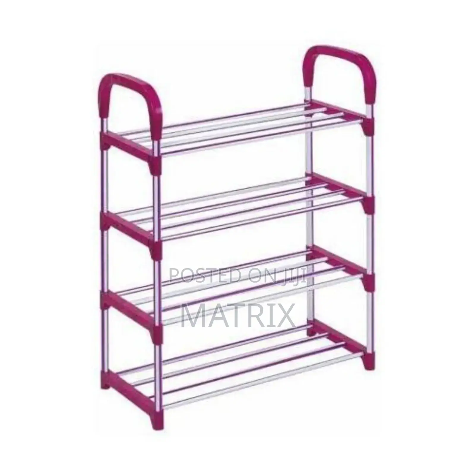 4 Tier Original Steel Shoe Rack, Pink,Blue,Green,Silver