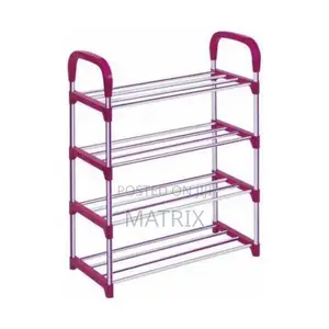 4 Tier Original Steel Shoe Rack, Pink,Blue,Green,Silver