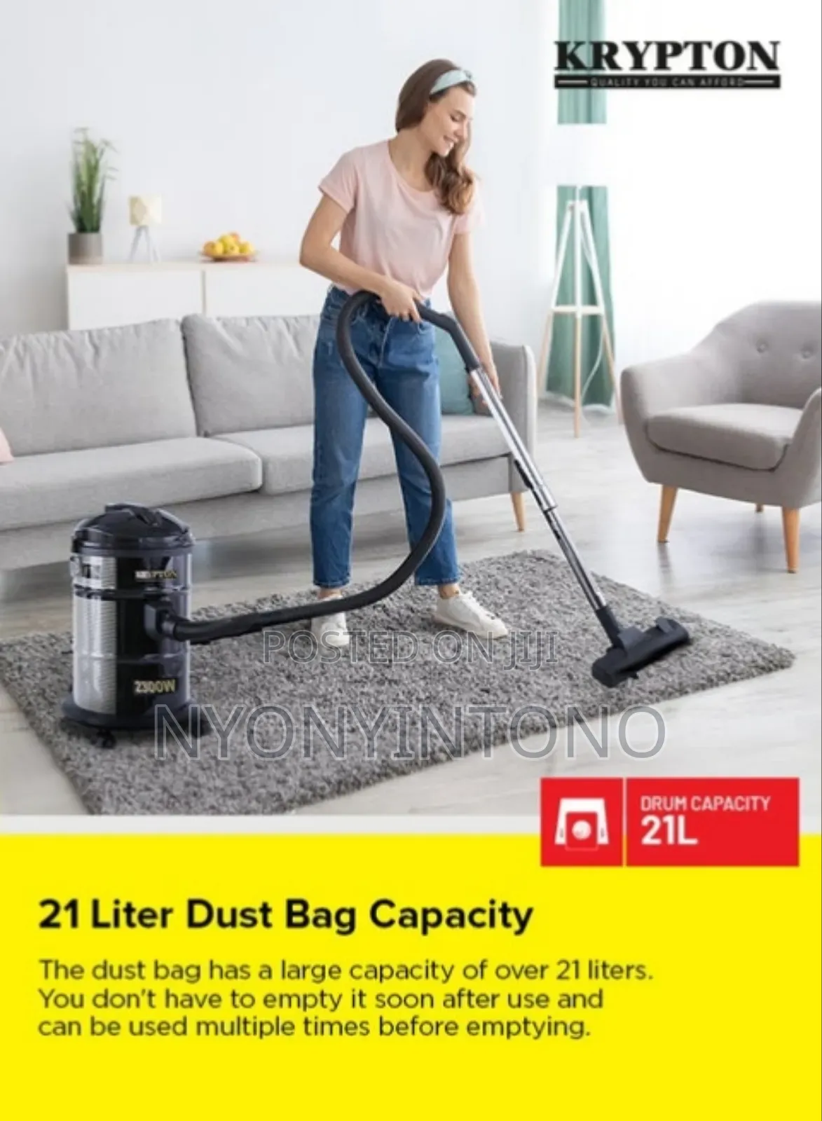 Krypton KNVC-6107 Dry Vacuum Cleaner With 2yrs Warranty