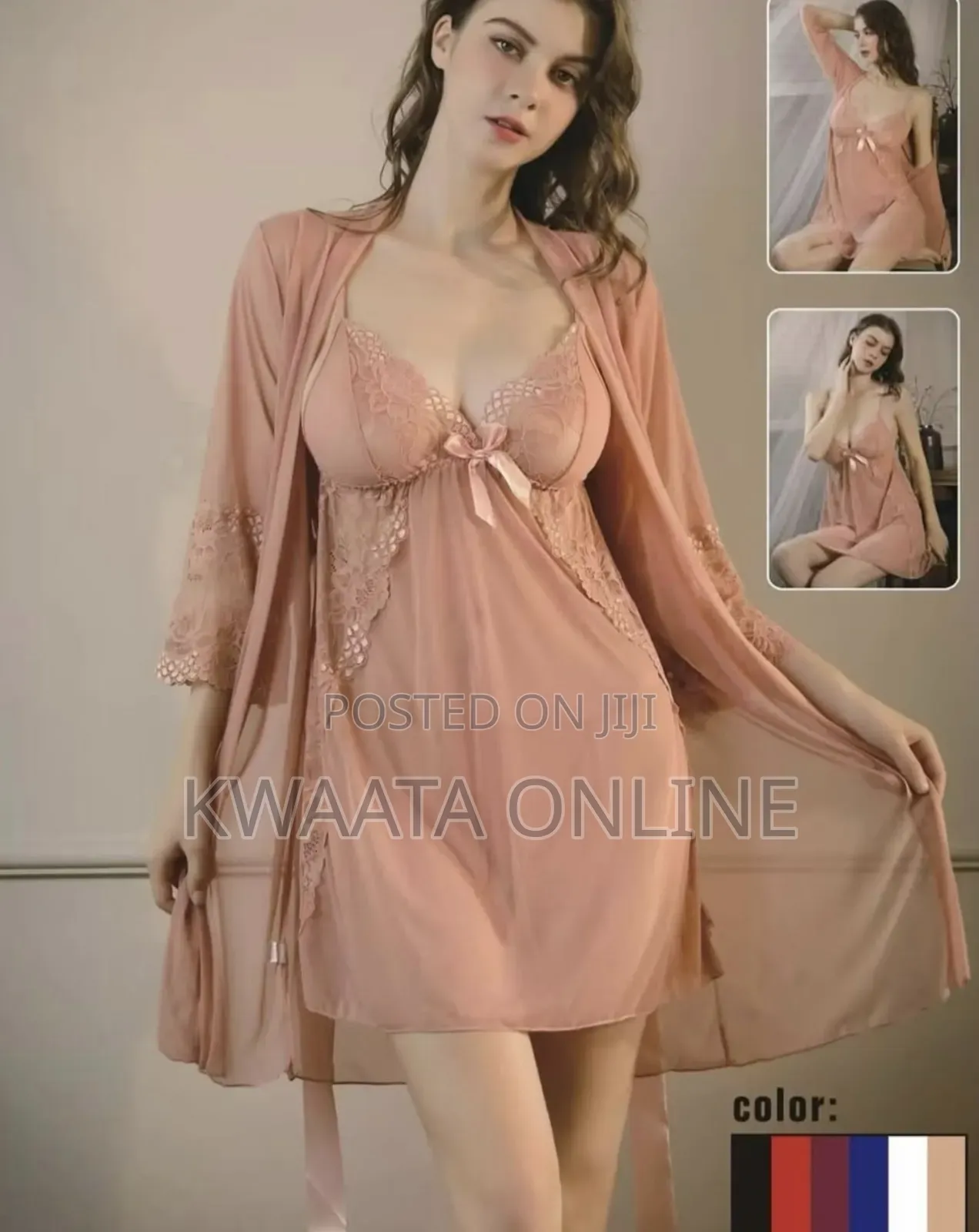 Women 2 Piece Set Sexy Pajama (Nightgown and Robe) Nightwear