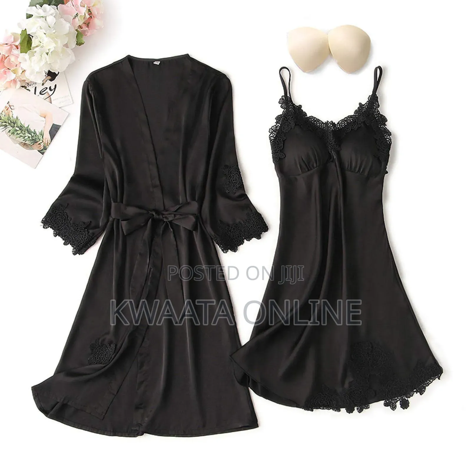 Women 2 Piece Set Sexy Pajama (Nightgown and Robe) Nightwear