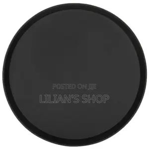 Round Black Non-Skid Fibreglass Serving Tray