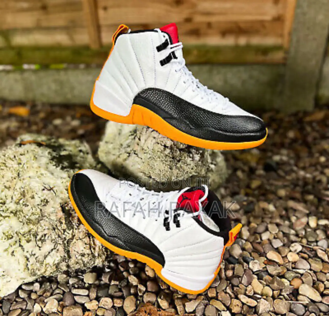 Original White/Black/Yellow Nike Air Jordan 12 Retro Sneaker