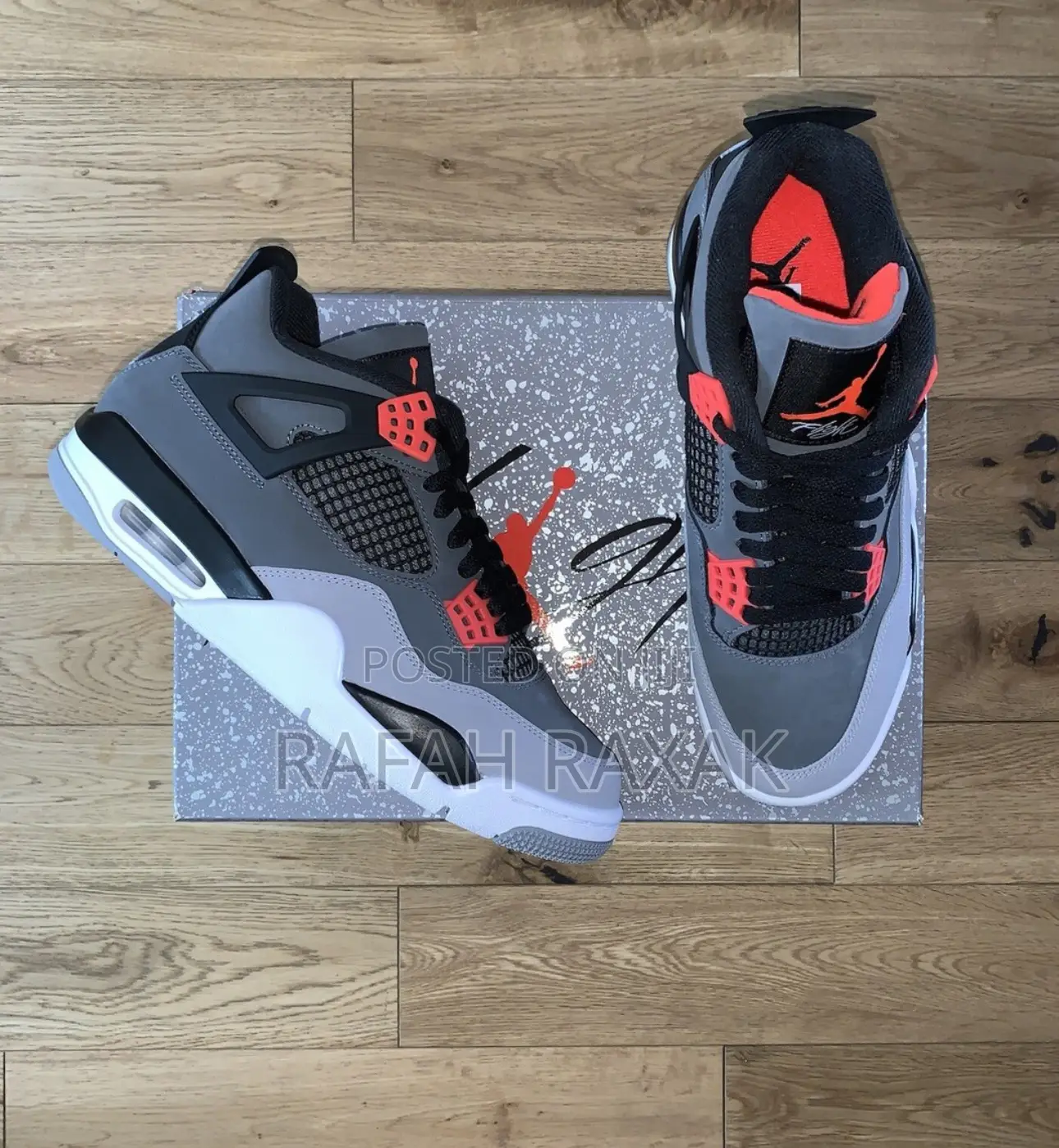 Original Cool Grey Air Jordan 4 Retro “Infrared” Sneakers