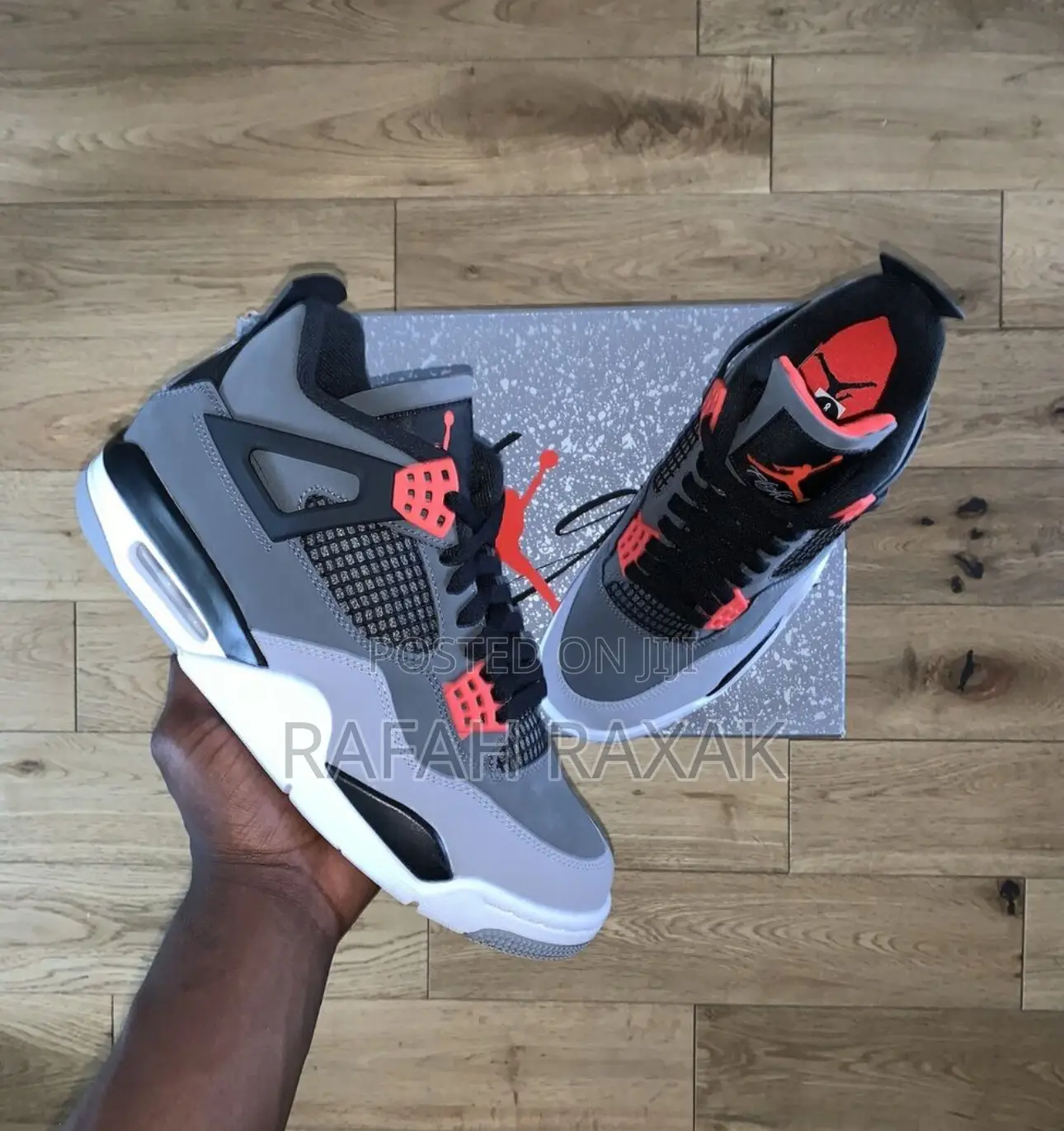 Original Cool Grey Air Jordan 4 Retro “Infrared” Sneakers