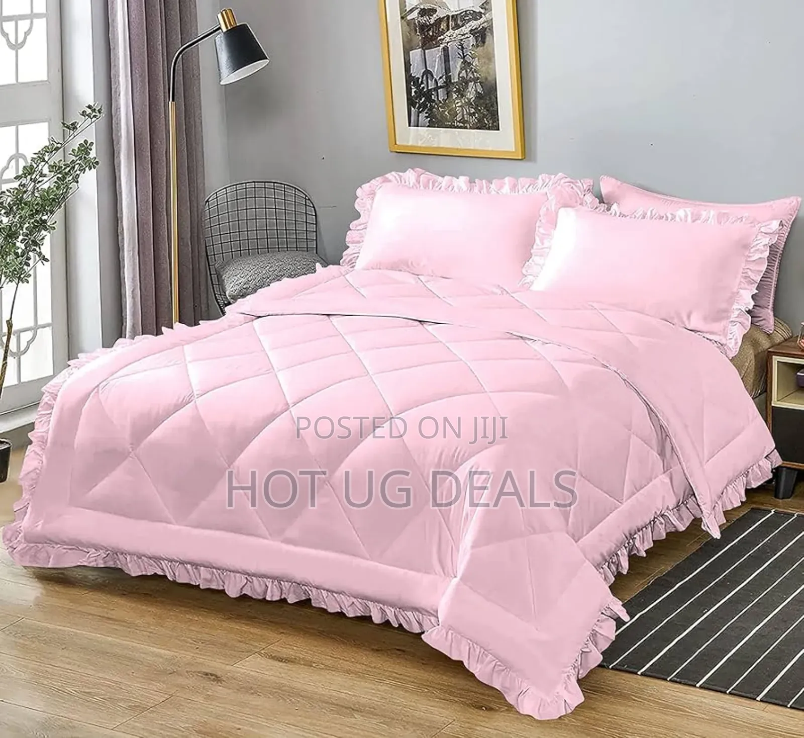 5x6 6pc Laced Duvet With 1bedsheet, 2pillowcases 2 Cushions