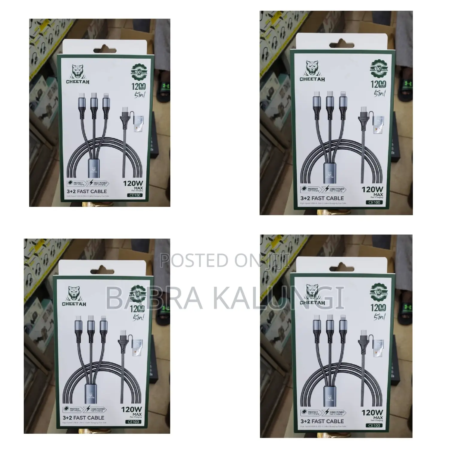 Green Lion 3 in 1 Fast Charging Braided Cable.
