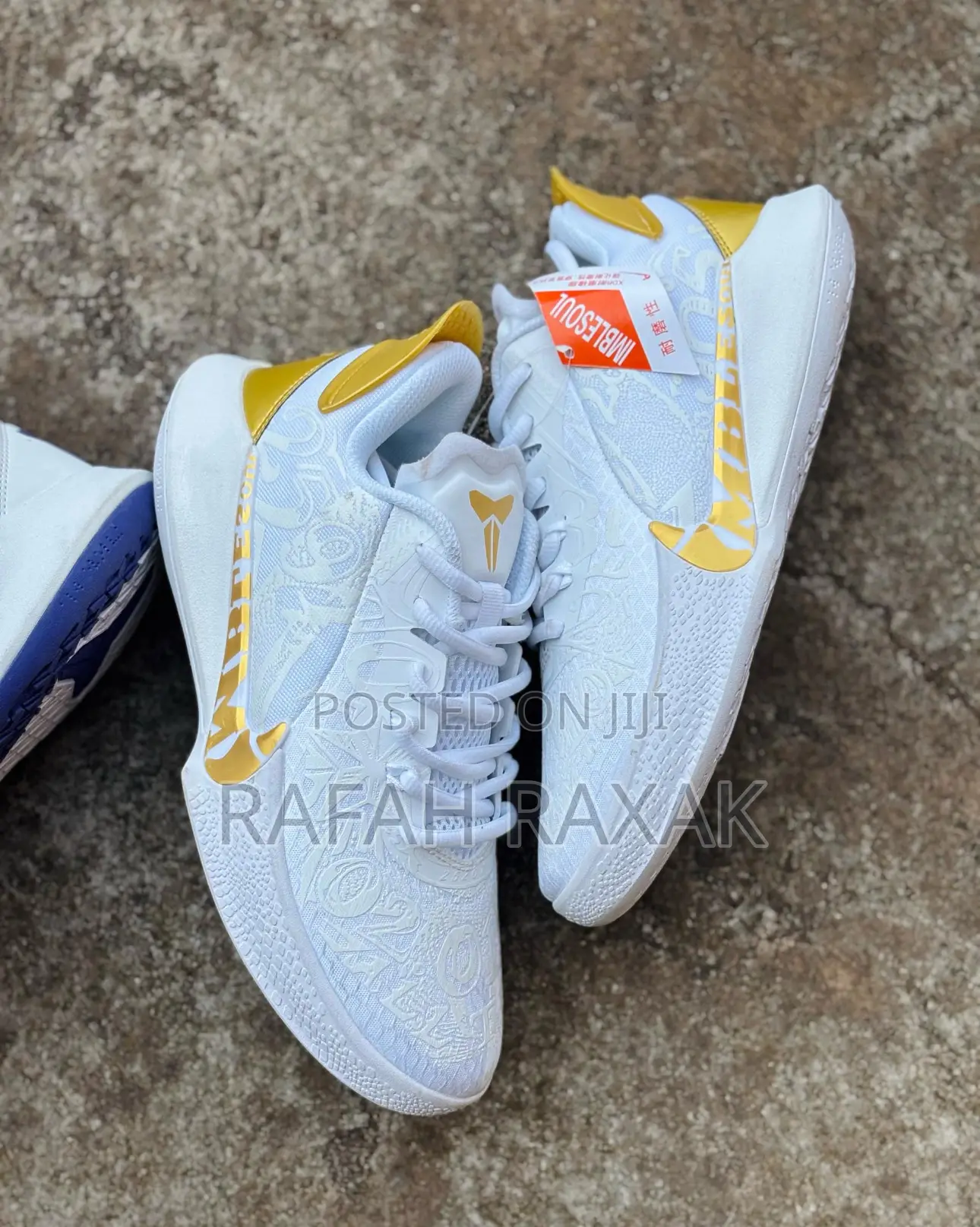 Original White/Gold Nike Kobe Mamba Basketball Sneakers