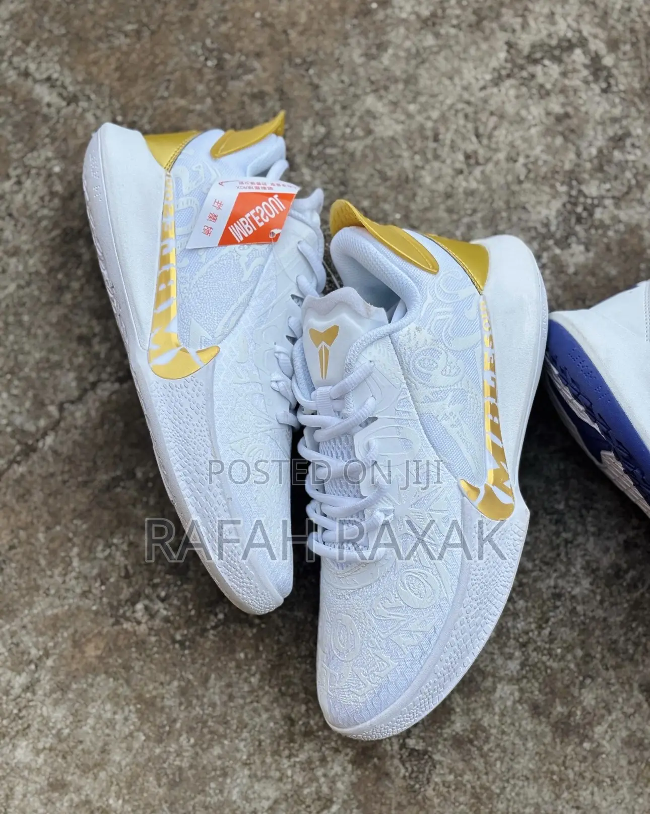 Original White/Gold Nike Kobe Mamba Basketball Sneakers