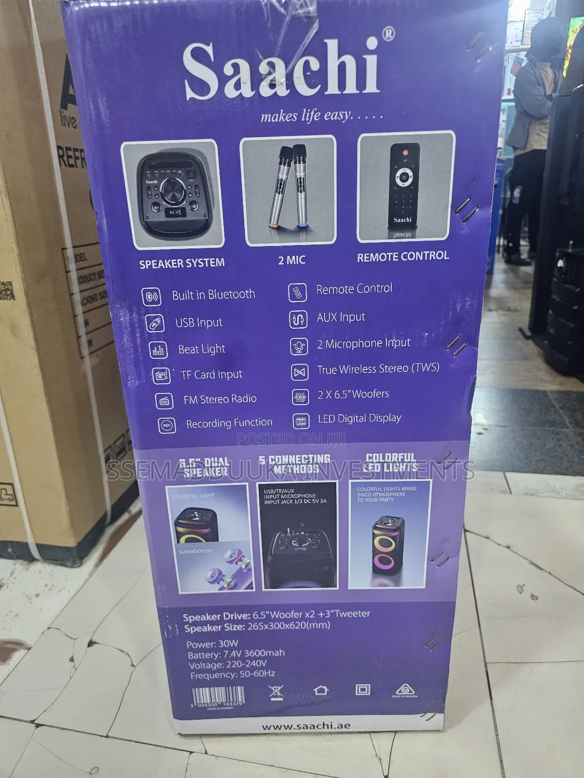 Saachi Rechagable Portable Party Speaker