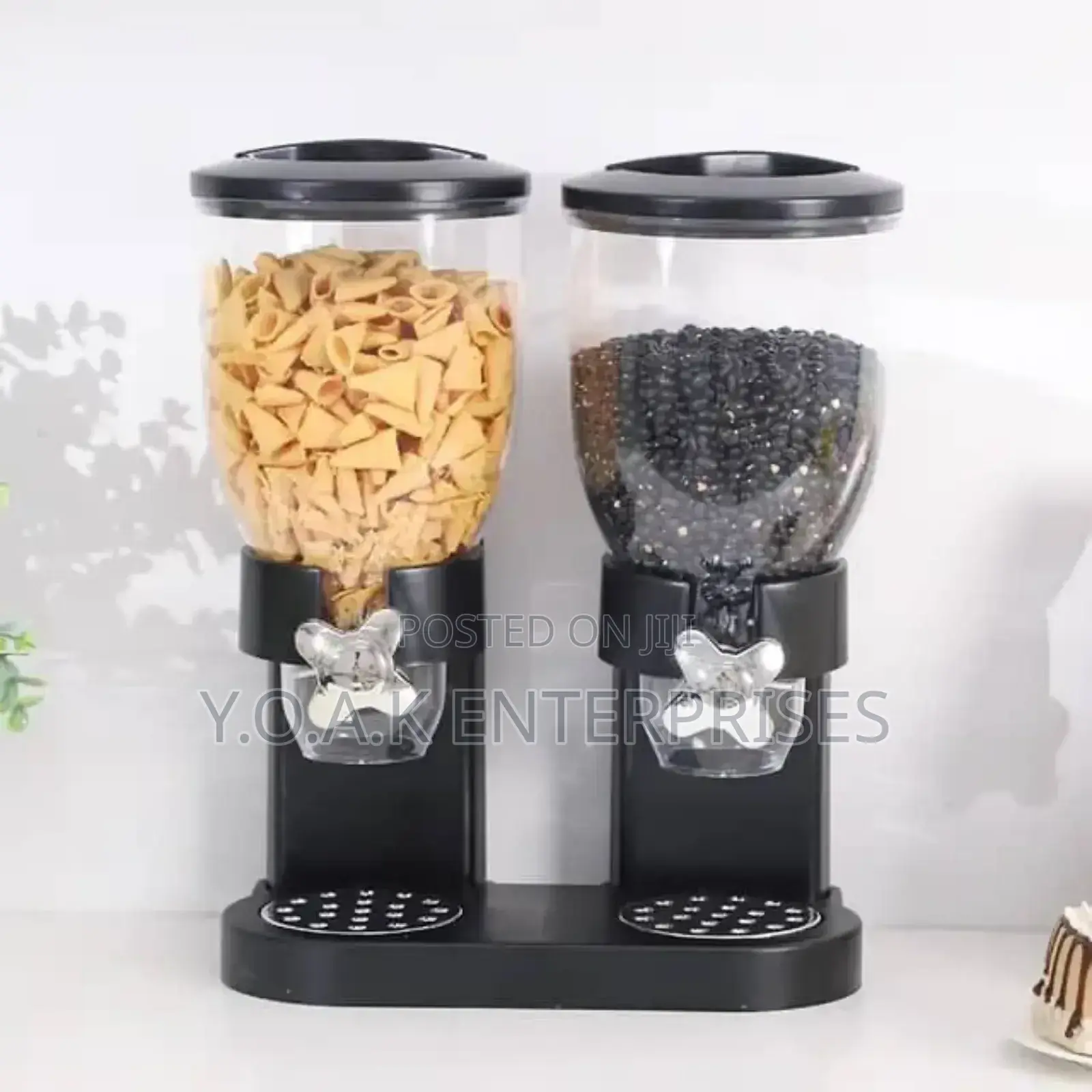 Double-Barrel Cereal/Dry Food Dispenser.