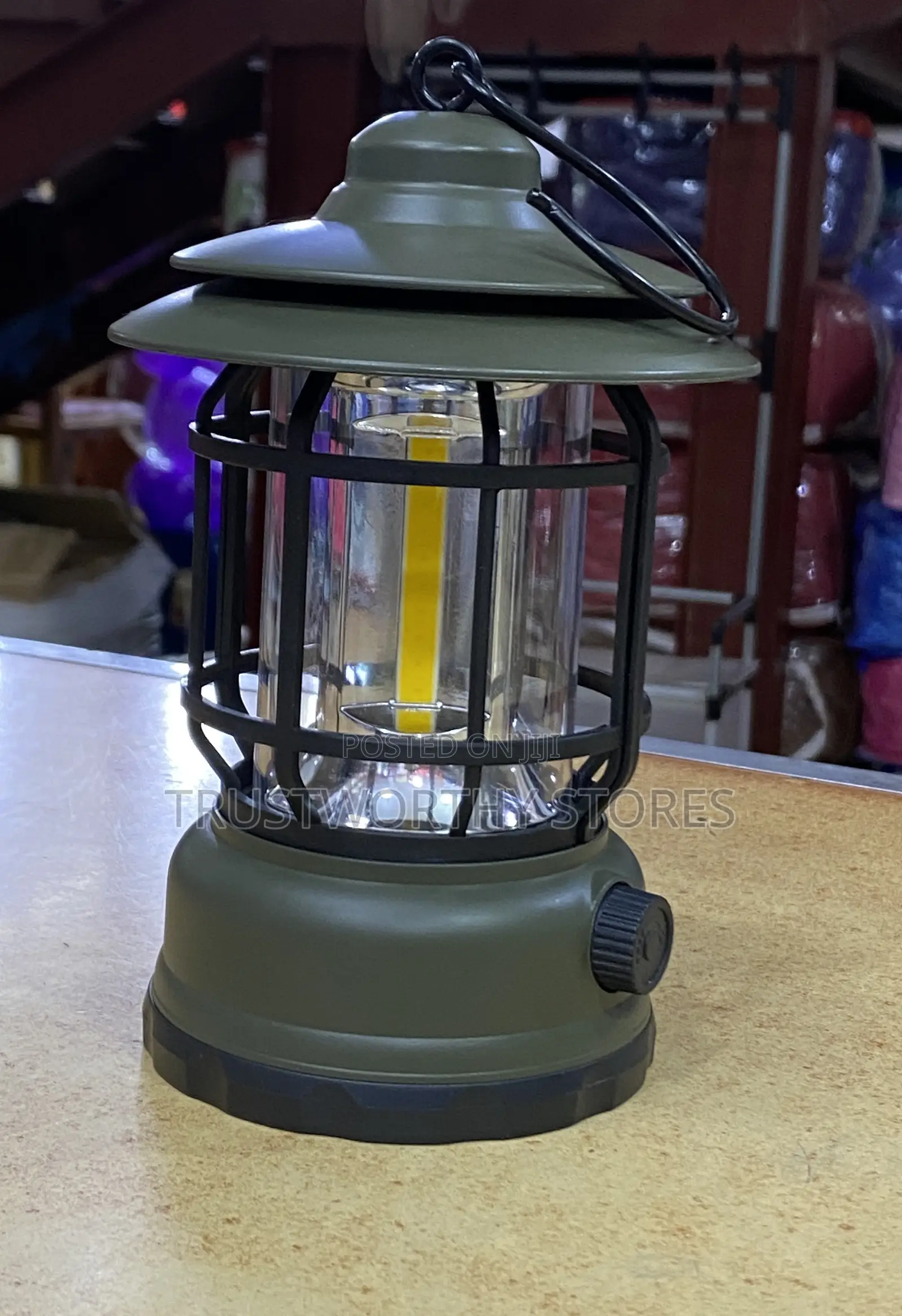 Army Green Recharging Camp Lamp - 8hours Battery