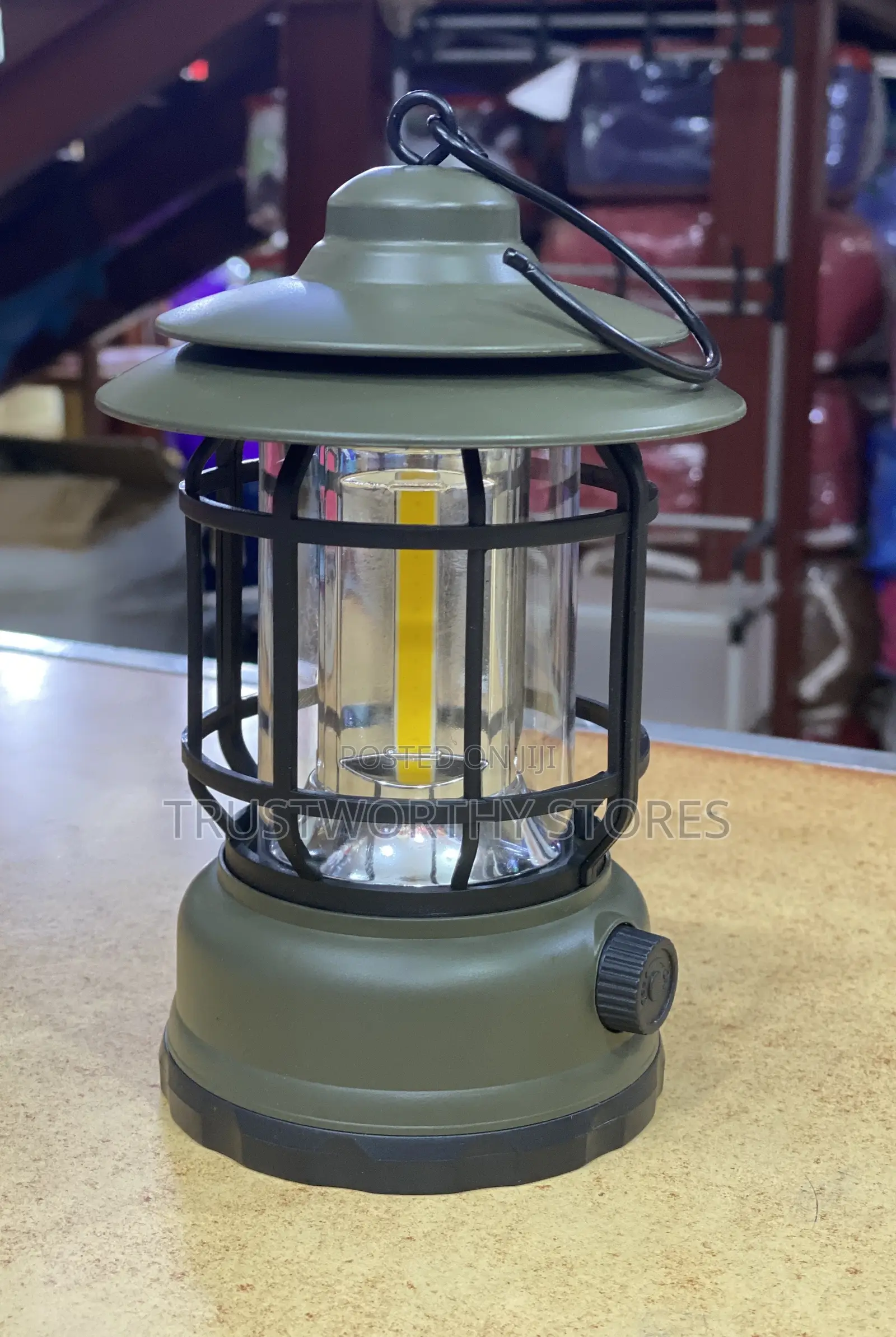 Army Green Recharging Camp Lamp - 8hours Battery
